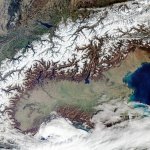 Le nuvole sulle Alpi a fine 2021 - Foto tratta dal sito di Copernicus